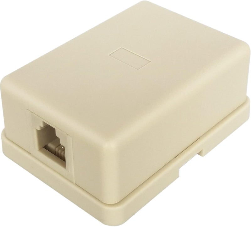 NECABLES Phone Jack Surface Mount Single Port Telephone Jack Box 4 Screw Terminals to 1 RJ11 6P4C Female Ivory - Image 5